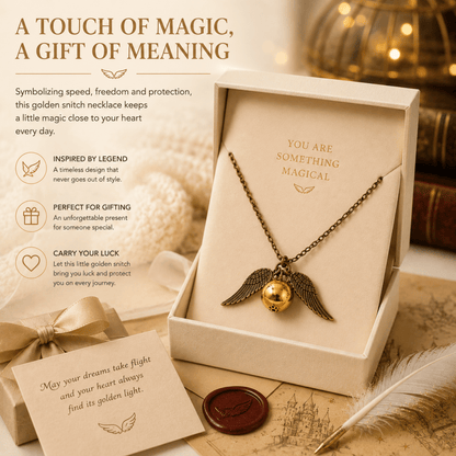Magic Time Turner Hourglass &amp; Golden Snitch Charm Gift - Yptuan