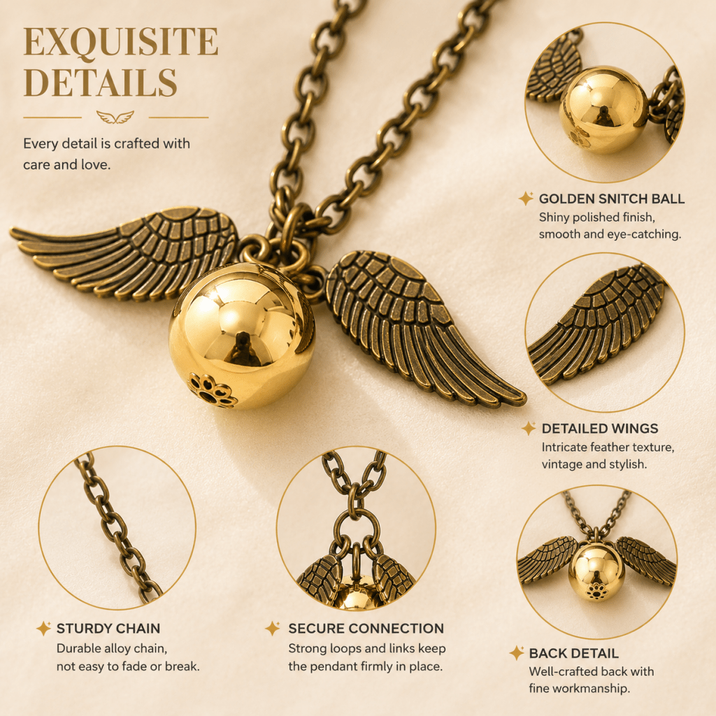 Magic Time Turner Hourglass &amp; Golden Snitch Charm Gift - Yptuan