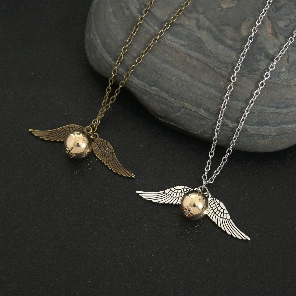 Magic Time Turner Hourglass &amp; Golden Snitch Charm Gift - Yptuan