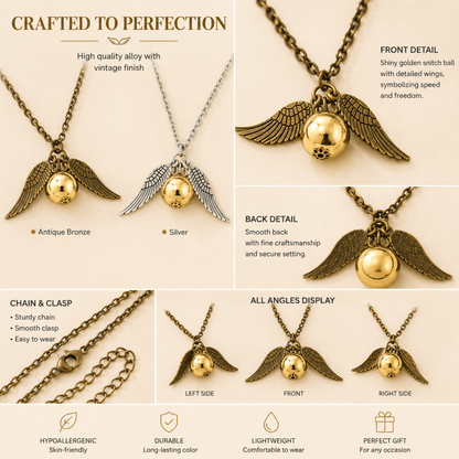 Magic Time Turner Hourglass &amp; Golden Snitch Charm Gift - Yptuan