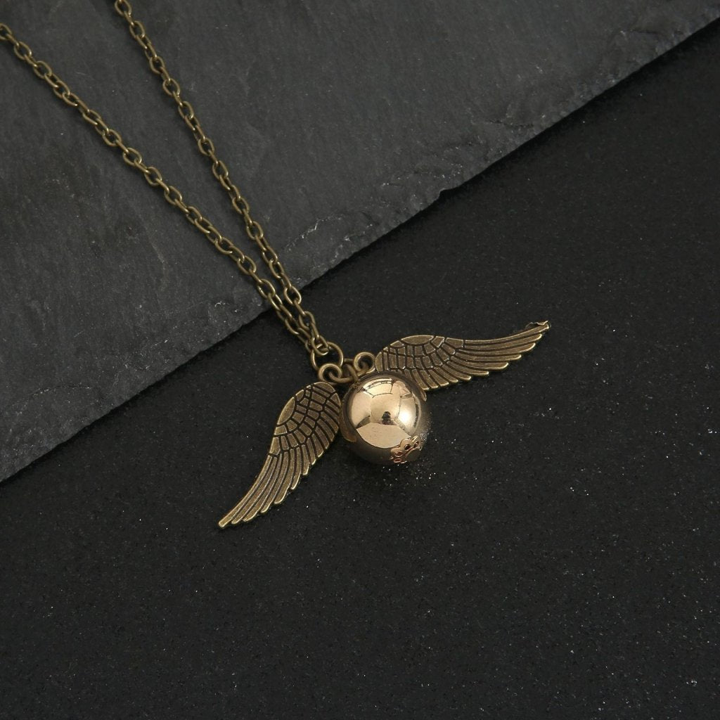 Magic Time Turner Hourglass &amp; Golden Snitch Charm Gift - Yptuan