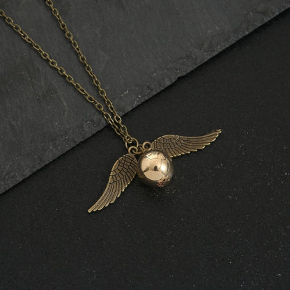 Magic Time Turner Hourglass &amp; Golden Snitch Charm Gift - Yptuan