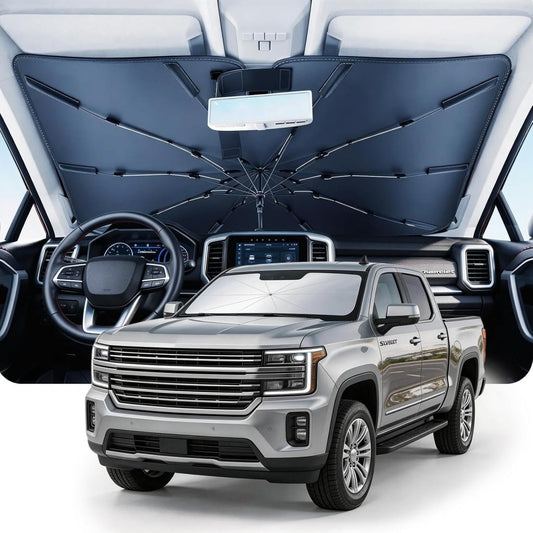 Windshield Sun Shade Umbrella for Chevy Silverado 2011-2026 | UPF50+ UV & Heat Protection - QuicklyJoy Official Site